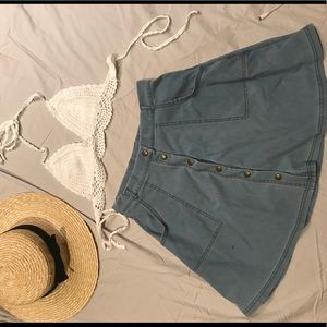 Button up Jean Skirt